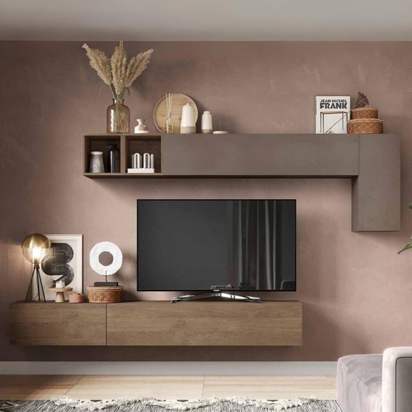 Soggiorno Moderno Eternity Comp_41 colore bronzo-mercure - KasArreda