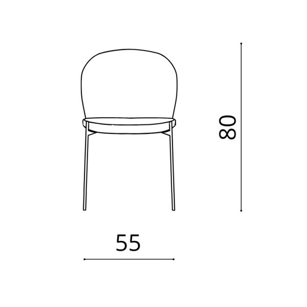 196- BluePrint Sedia con struttura in metallo e seduta in tessuto imbottito - Meggie - KasArreda