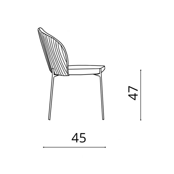 197- BluePrint Sedia con struttura in metallo e seduta in tessuto imbottito - Meggie - KasArreda