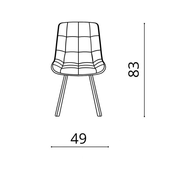 211- BluePrint Sedia con struttura in metallo e seduta in tessuto imbottito - Friedic - KasArreda