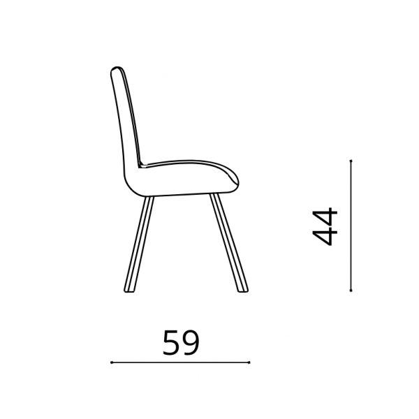 212- BluePrint Sedia con struttura in metallo e seduta in tessuto imbottito - Friedic - KasArreda
