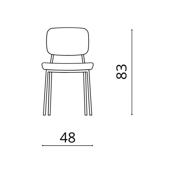 221- BluePrint Sedia con struttura in metallo e seduta in tessuto imbottito - Tullia - KasArreda
