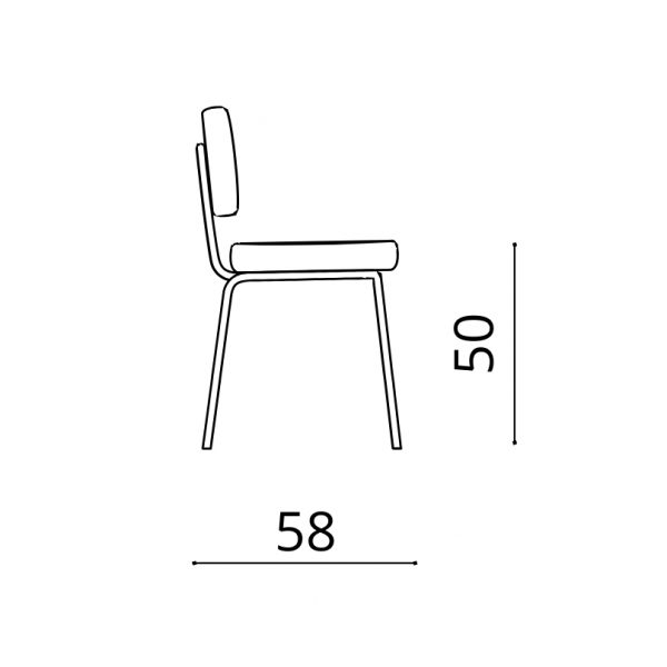 222- BluePrint Sedia con struttura in metallo e seduta in tessuto imbottito - Tullia - KasArreda