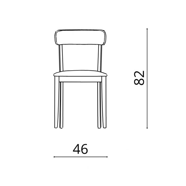 276- BluePrint Sedia in legno con schienale e seduta imbottita in tessuto - Lipsia - KasArreda