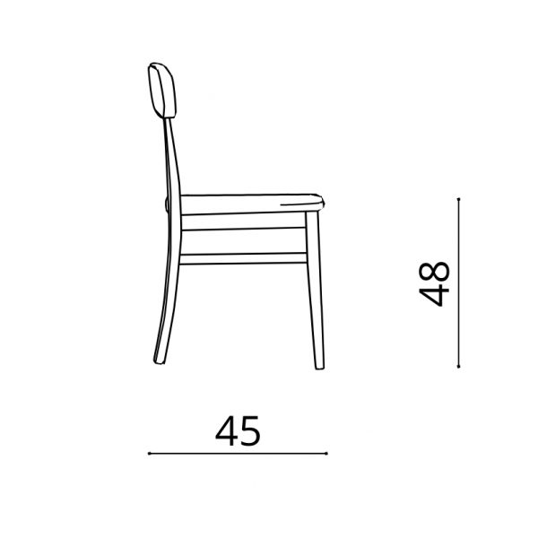 282- BluePrint Sedia in legno con schienale e seduta imbottita in ecopelle effetto vintage - Lipsia - KasArreda