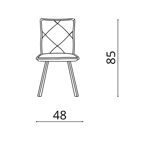 301- BluePrint Sedia con struttura in metallo e seduta in ecopelle effetto soft touch - Roll - KasArreda