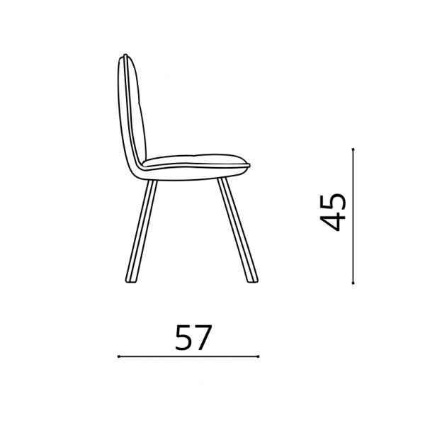 302- BluePrint Sedia con struttura in metallo e seduta in ecopelle effetto soft touch - Roll - KasArreda