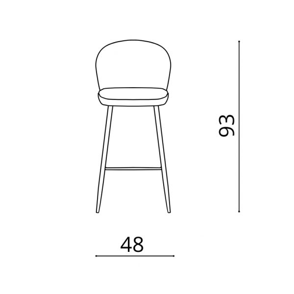 341- BluePrint Sgabello con struttura in metallo e seduta in tessuto imbottito - Meggie - KasArreda