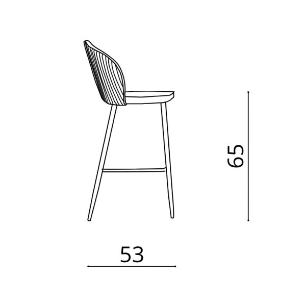 342- BluePrint Sgabello con struttura in metallo e seduta in tessuto imbottito - Meggie - KasArreda