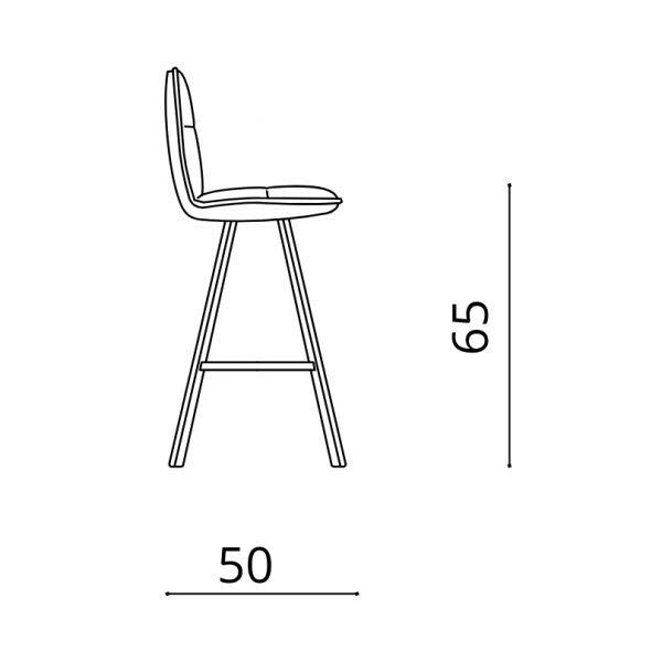 350- BluePrint Sgabello con struttura in metallo verniciato e seduta in tessuto imbottito. - Sila - KasArreda