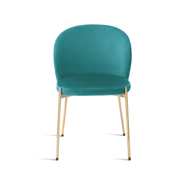 11 - Sedia MEGAN con struttura in metallo dorato e seduta in velluto imbottito - TOPAZIO
