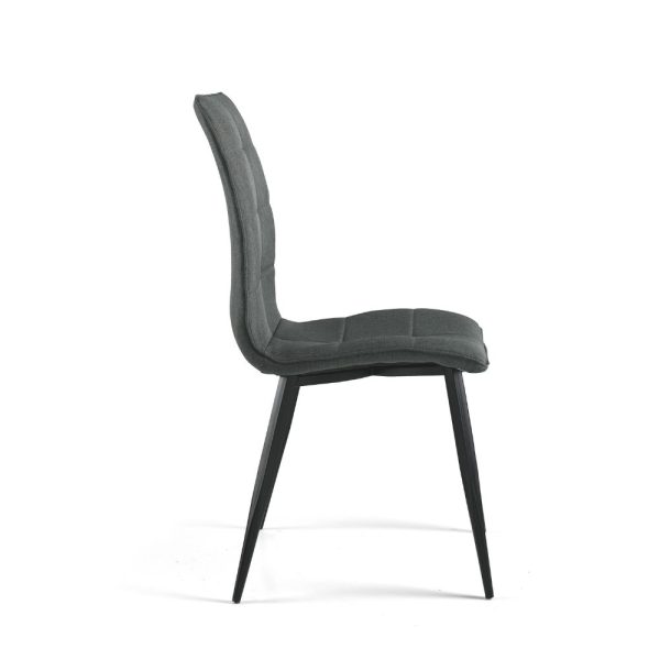 124- Sedia Linfa in tessuto con base in metallo verniciato - ANTRACITE