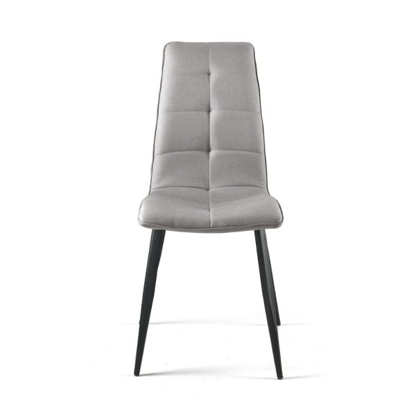 125- Sedia Linfa in tessuto con base in metallo verniciato - GRIGIO