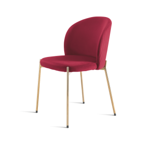 13 - Sedia MEGAN con struttura in metallo dorato e seduta in velluto imbottito - ROSSO