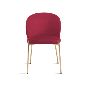 15 - Sedia MEGAN con struttura in metallo dorato e seduta in velluto imbottito - ROSSO