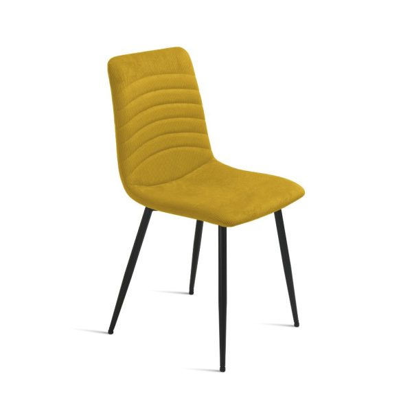 23Sedia imbottita in tessuto cannettato - GIALLO