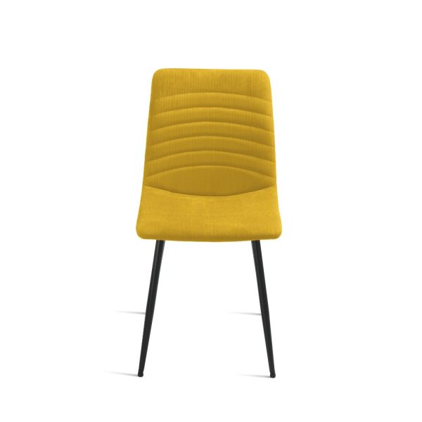 25Sedia imbottita in tessuto cannettato - GIALLO