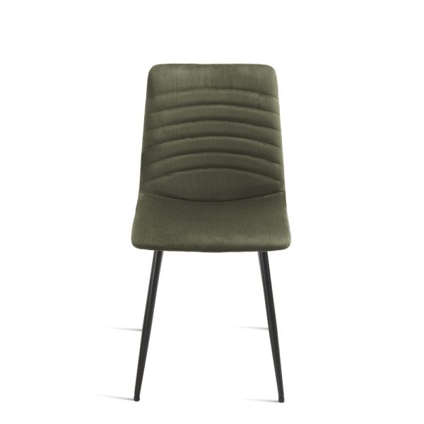 28Sedia imbottita in tessuto cannettato - VERDE.1