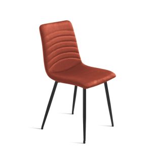 30Sedia imbottita in tessuto cannettato - RUGGINE