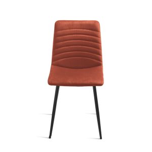 30Sedia imbottita in tessuto cannettato - RUGGINE.1