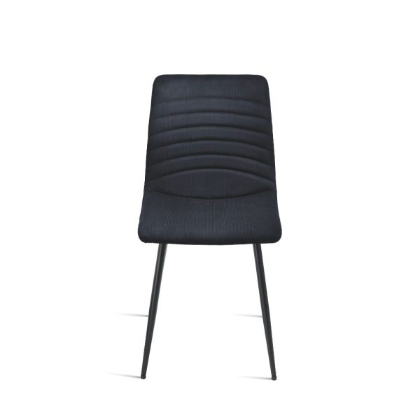36Sedia imbottita in tessuto cannettato - BLU NOTTE.1