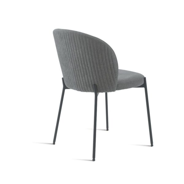 47- Sedia MEGGIE con struttura in metallo verniciato e seduta in tessuto imbottito - ANTRACITE