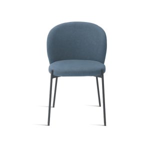 51- Sedia MEGGIE con struttura in metallo verniciato e seduta in tessuto imbottito - BLU