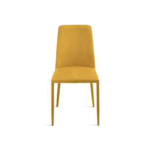 52- Sedia Ettore imbottita in tessuto con Gambe rivestite in tessuto - GIALLO