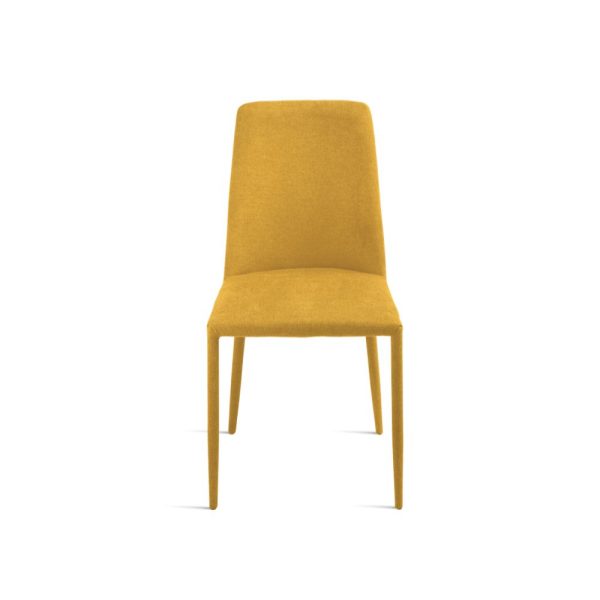 52- Sedia Ettore imbottita in tessuto con Gambe rivestite in tessuto - GIALLO