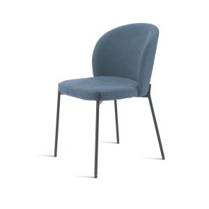 52- Sedia MEGGIE con struttura in metallo verniciato e seduta in tessuto imbottito - BLU