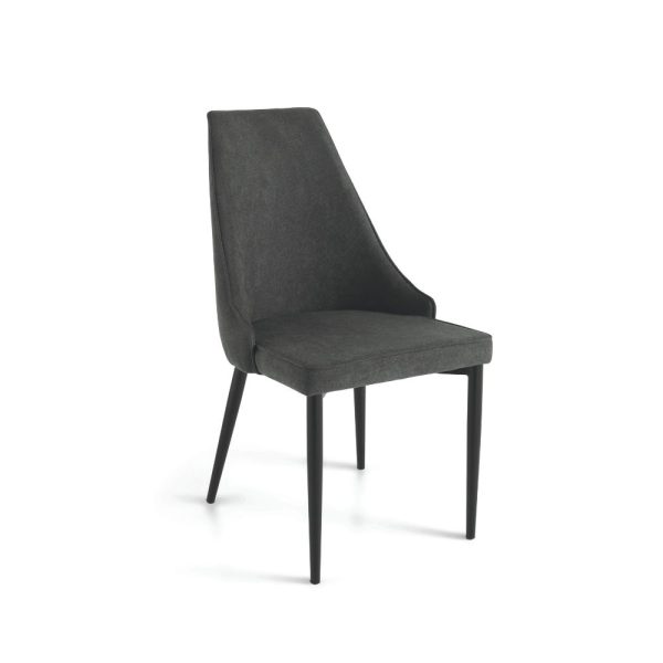 87- Sedia NELLI in tessuto con seduta sagomata e imbottita - ANTRACITE