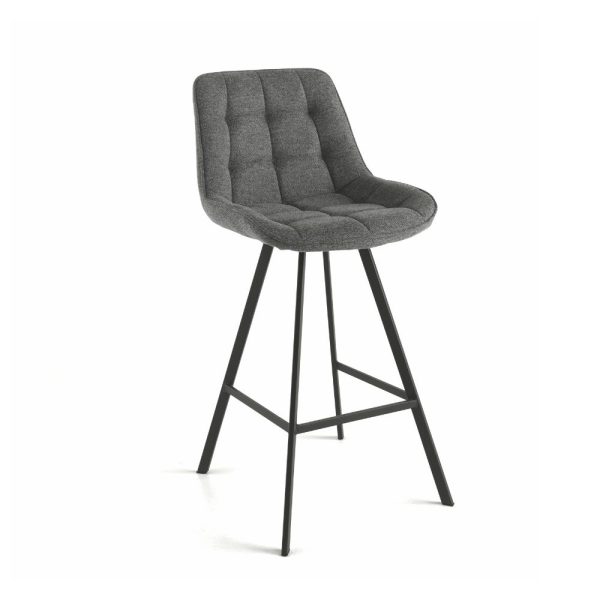 89- Sgabello FRIEDIC con struttura in metallo verniciato e seduta in tessuto imbottito - GRIGIO FUMO