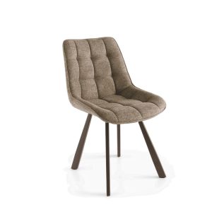 94- Sedia FRIEDIC con struttura in metallo verniciato e seduta in tessuto imbottito - MARRONE