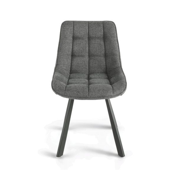 95- Sedia FRIEDIC con struttura in metallo verniciato e seduta in tessuto imbottito - GRIGIO FUMO