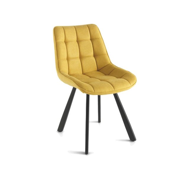 97- Sedia FRIEDIC con struttura in metallo verniciato e seduta in tessuto imbottito - GIALLO