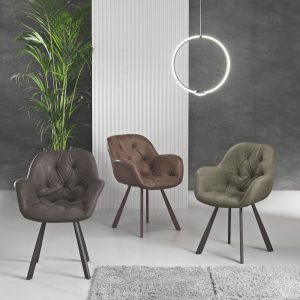 Sedia Celia con seduta in ecopelle effetto soft touch