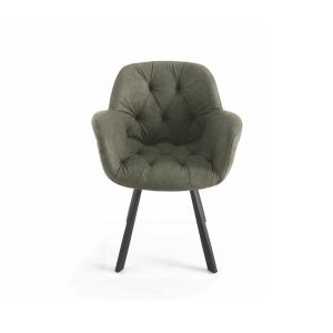 Sedia Celia con seduta in ecopelle effetto soft touch - VERDE