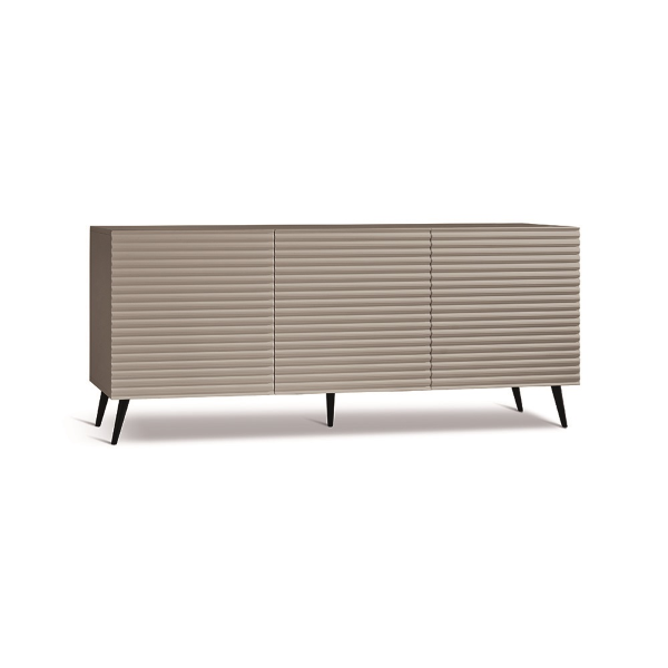 1045902_8 - Madia ARISA Madia con ante in MDF laccato e scocca in nobilitato in tinta Base in metallo verniciato nero - TORTORA