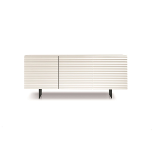 1045954_8 - Madia ARISA Madia con ante in MDF laccato e scocca in nobilitato in tinta Base in metallo verniciato nero - BIANCO