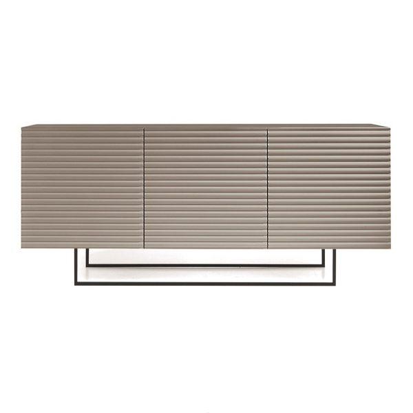 1046097_8 - Madia ARISA Madia con ante in MDF laccato e scocca in nobilitato in tinta Base in metallo verniciato nero - TORTORA