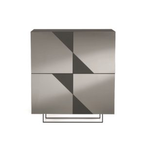 170- Madia Arte a 4 ante in MDF rivestite in vetro specchio con piedini Sagomati - FUMÈ:ANTRACITE