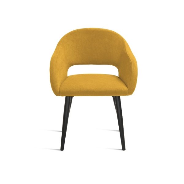 176- Sedia WEST imbottita in tessuto - GIALLO