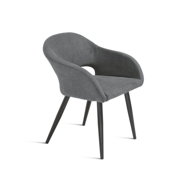 178- Sedia WEST imbottita in tessuto - ANTRACITE