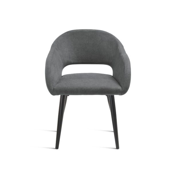 180- Sedia WEST imbottita in tessuto - ANTRACITE