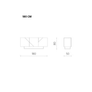 189- Madia Arte a 3 ante in MDF rivestite in vetro specchio con piedini sagomati - BluePrint