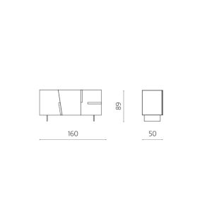 195- BluePrint Madia Girona 160 cm in legno e 3 ante Antracite e Tek - con 2 piedini