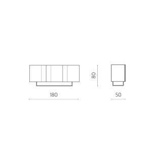 BLUEPRINT - Madia 3 ante in legno 180 cm Rovere Termico piedini sagomati - ROMEO