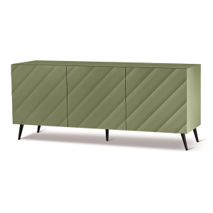 Madia 180 cm in legno Verde 3 ante e 5 piedini - KALLA - 1