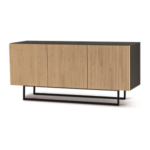 Madia 3 ante in legno 180 cm Antracite e Rovere piedini sagomati - RONDA -1