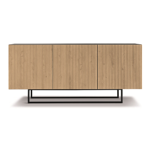 Madia 3 ante in legno 180 cm Antracite e Rovere piedini sagomati - RONDA